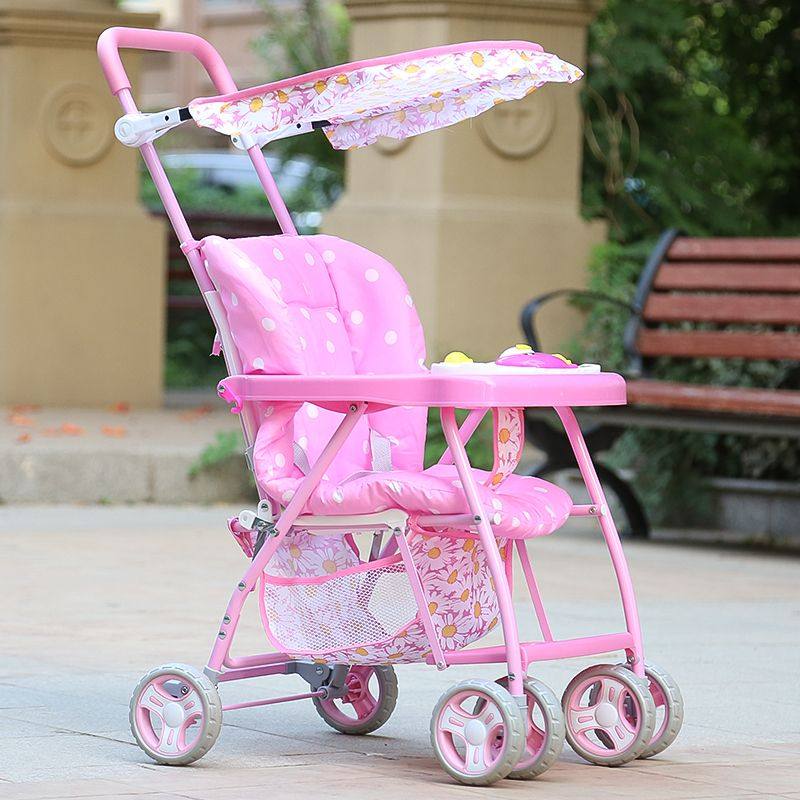 婴儿推车超轻便携儿童折叠四轮手推车宝宝简易透气夏季防竹藤伞车