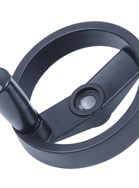 100加厚铝合金手轮圆形可折叠手柄双幅条转动胶木轮机床125160200