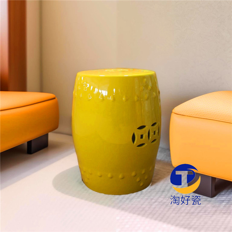速发陶瓷凳子景德镇瓷器鼓墩家居摆饰凉凳欧式坐具大号圆凳浴凳换