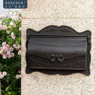 欧式别墅门口信箱室外户信报箱挂墙小区不带锁收件箱创意铝箱邮筒