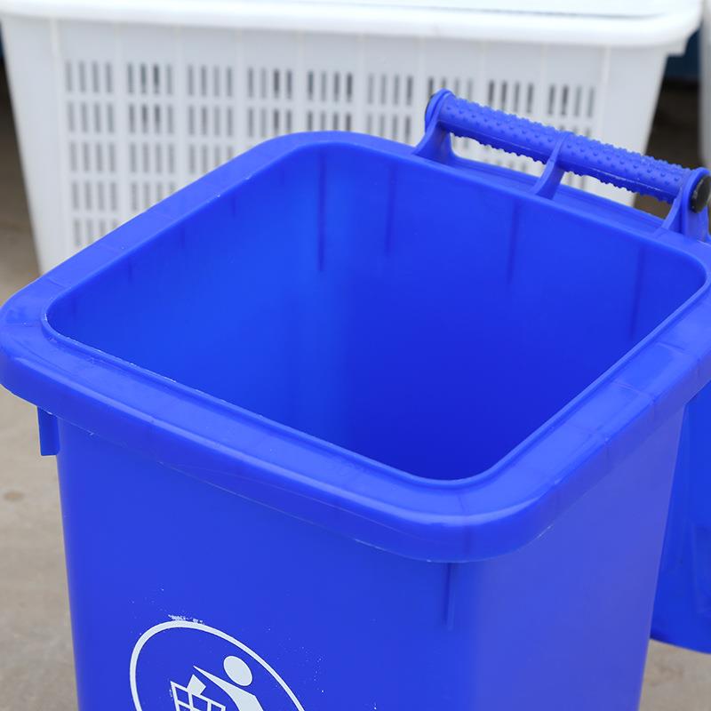 家直销0L带轮带盖户外家用50L环卫长方形垃圾桶  垃圾厂箱果5皮箱