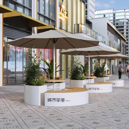 户外坐花箱组合庭院露凳台花池休闲椅XK202504组合政商市业广场围