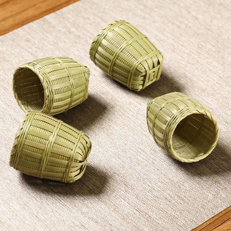 手工竹编制品 迷你圆形小竹篓 全青小箩筐 茶叶过滤器 创意把玩件