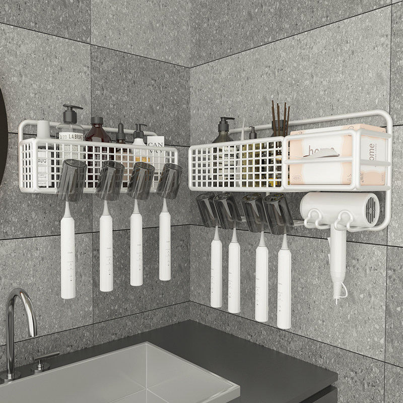 牙刷置物架免打孔卫生间漱口杯牙杯牙刷架子壁挂纸巾吹风机架收纳,家庭/个人清洁工具,智能牙刷架,淘宝优惠券,粉丝福利购,淘宝优惠卷