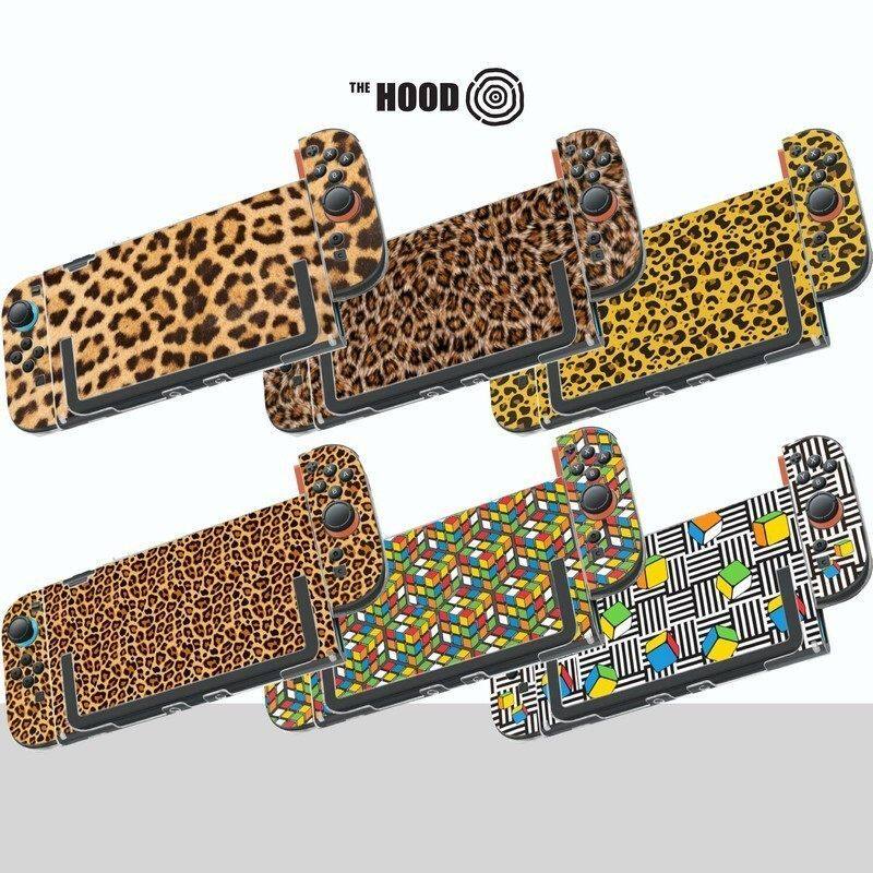 THE HOODx豹纹系列 豹纹图案适用于任天堂switch 2新款透明保护壳分体式手柄套一体抗刮耐磨游戏机保护套配件