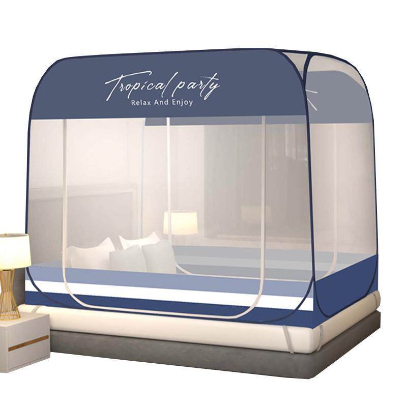 A6L蒙古包蚊帐家用免安装防摔儿童拉链帐篷子支架1.8m可折叠拆洗1