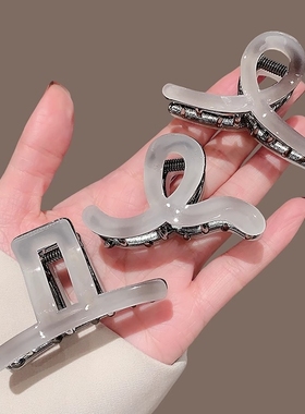 高级感金属醋酸抓夹后脑勺气质中号盘发鲨鱼夹2024新款发量少头饰