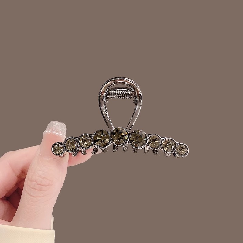 高级感水钻抓夹后脑勺半扎发夹女