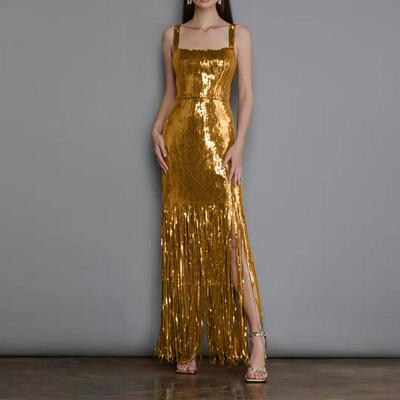 女性感无袖吊带礼服修身包臀长裙Sexy Party Strap Evening Dress