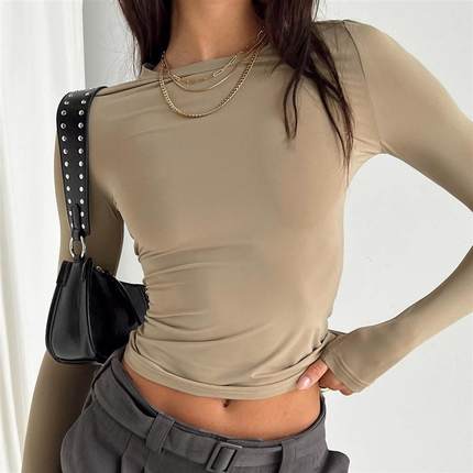 Long sleeved T-shirt pullover T-shirt womens bottom topT恤