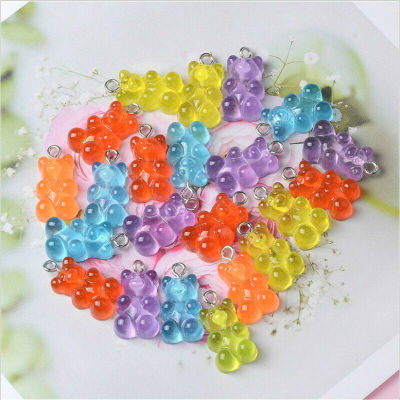 极速50Pcs Fashion Cute Resin Gummy Bear Pendant CharZms for