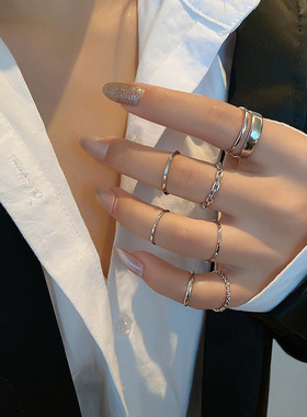 极速LATS 7pcs Fashion Jewelry Rings Set MHot Selling Metal