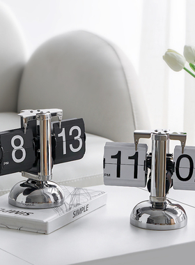 极速1品摆件创h义大利面厅桌客时钟家居装饰历办公室玄关T电视酒