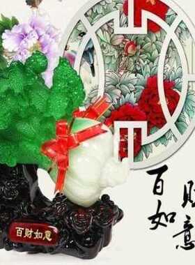 极速新疆包邮招财工艺品玉白菜摆件电视柜酒柜客厅T装饰品办公室