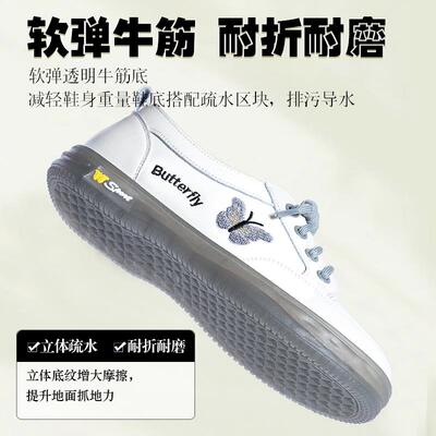 新品女鞋软底小白鞋女士q2026新款秋季一脚蹬真皮妈妈单鞋平底休