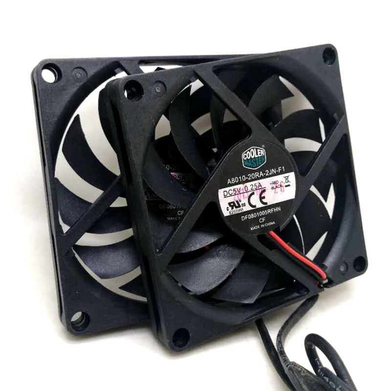 极速2pacs/pair slim USB fan 80mm*10mm DC5V A8010-20RA-2JN-F1