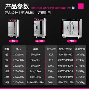 极速乐创(lecoln)蒸饭柜商用学校企业食堂蒸包柜蒸饭车6盘智能定