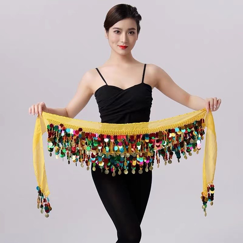 极速肚皮舞腰链彩片铜锣腰巾印度舞蹈G腰带演出臀巾初学者练习腰