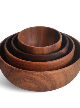 极速Acacia Wooden Bowl Japanese SDtyle Wood Rice Soup Bowl S