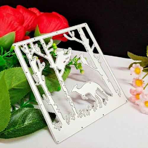 极速Kangaroo Cutting Die Beautziful Forest Scene Embossing K