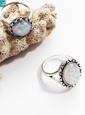 极速Vintaege ring woman gem ring antique ring set