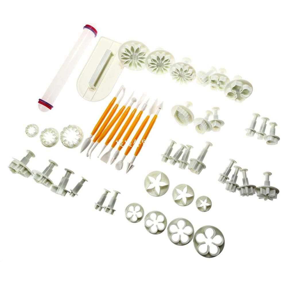 极速46pcs eFlower Fondant Cake Decorating Kit Cookie Mold Ic