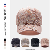 2025新款 立体刺绣花棒球帽子女颜值百搭甜美鸭舌帽遮阳运动棒球帽