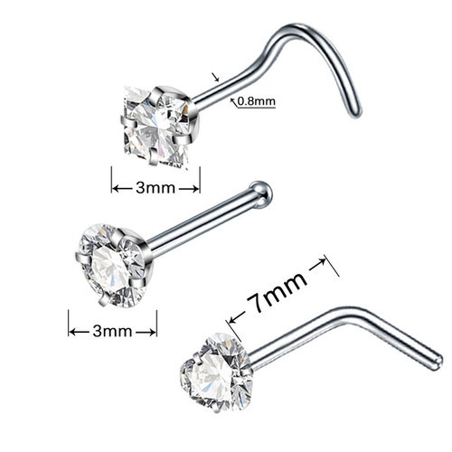 极速4PCS/Set Surgical Steel Heart Nose Ring PSet Real Star L