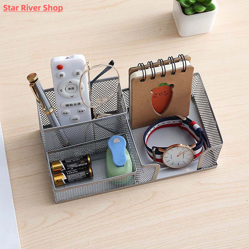 极速3 in 1 Black Metal Mesh Box  Pen Pencils HQolder Case De
