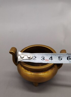 新品黄铜小香炉仿古官帽耳炉供佛檀香熏香L炉沉香盘香炉香道茶道