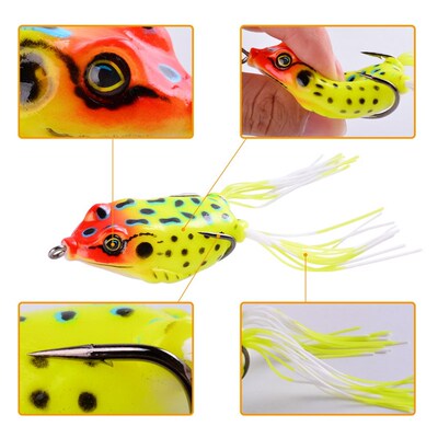 新品4pcs/Box Sjoft Frog Shape Fishing Lures Double Hooks 8g