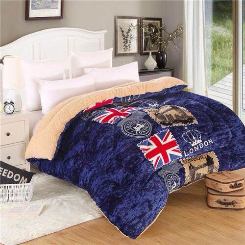 新品Winter thicken warmth flannel quilt comNforter blanket d