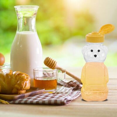 极速12pcs Plastic 240ml Squeeze BCondiment Bottles Bear Shap