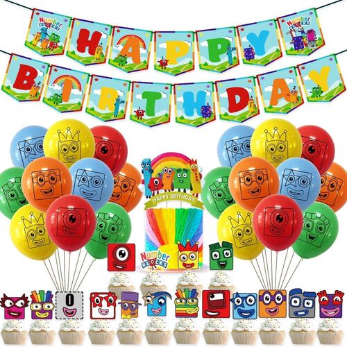 新品Numblocks Happy Birthday Party DecorKations Blocks Banne