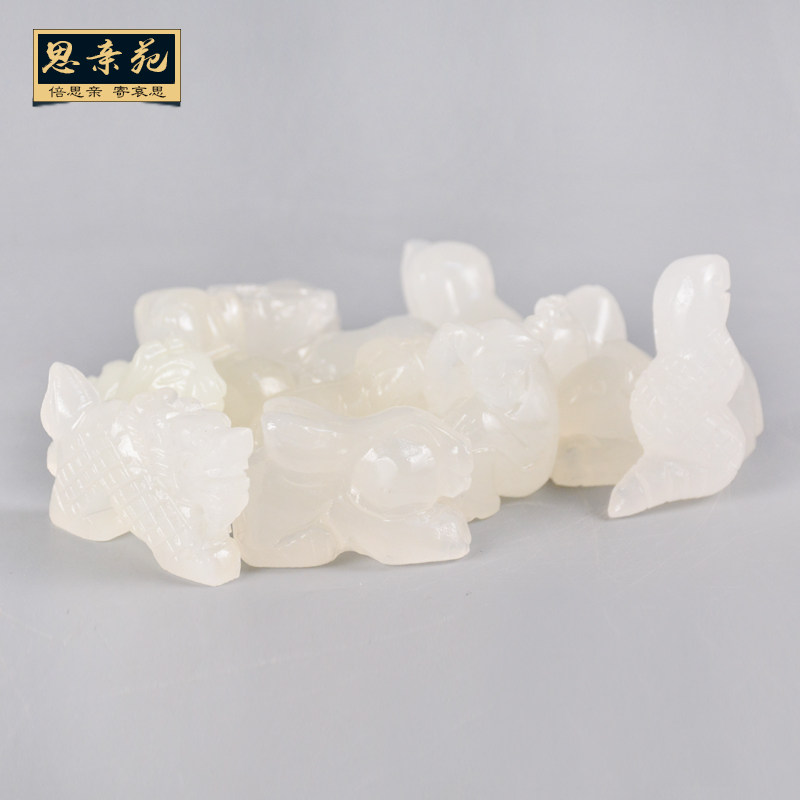 新品天然阿富汗玉随葬o陪葬丧葬用品十二生肖骨灰盒玉石小摆件殡