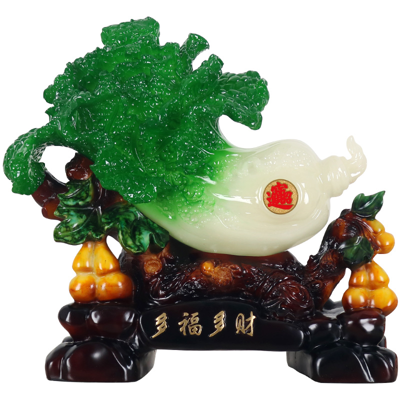 速发大玉白菜摆件客厅电视柜摆设招财店铺收银台装饰饭店开业礼品