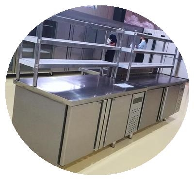 新品厨房冷c藏工作台商用带置物架西点定制饮品店台子保鲜柜水吧