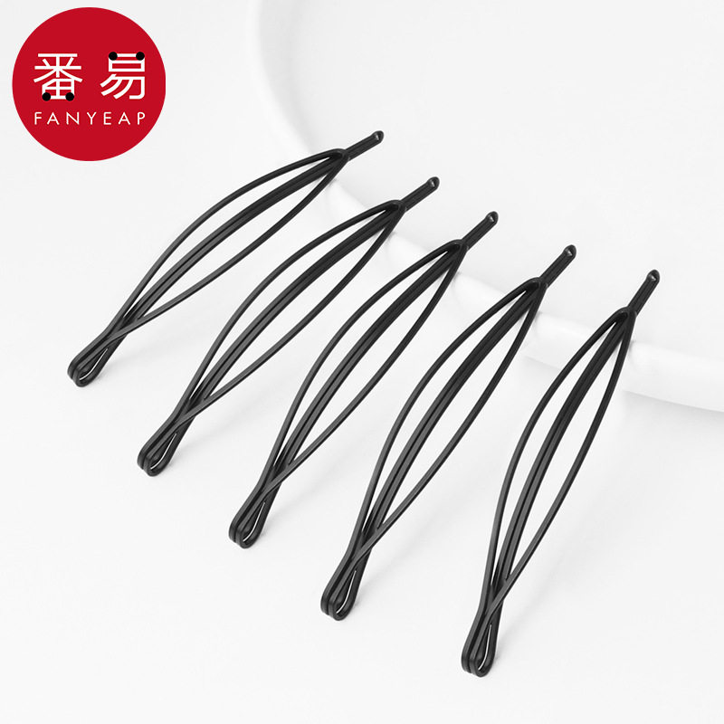 发夹/一字夹A1pn008-黑色侧边刘海发卡后脑勺碎发整理头饰盘发固图片