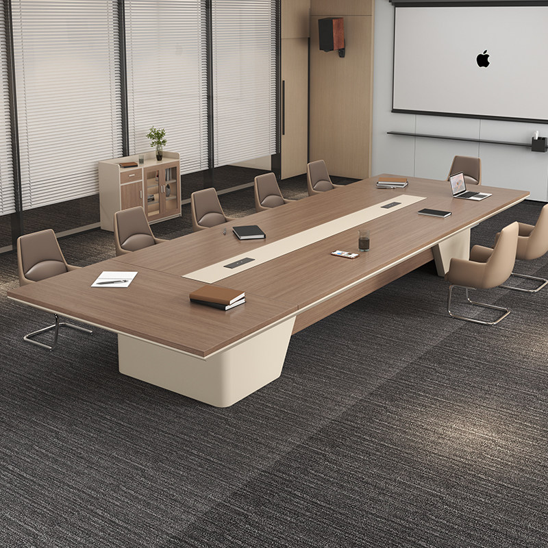 办公会议桌长桌简约现代长条桌会议室桌椅组合烤漆大型员工培训桌