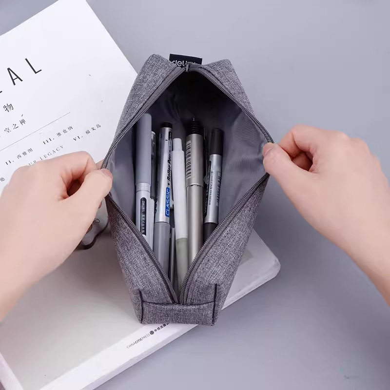 速发纯中帆布笔袋简约高颜值文具生高色学袋初中
