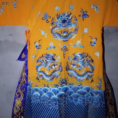 现货速发京剧豫剧戏曲服装皇皇上王爷包公驸马绉料勾金蟒袍