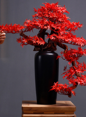 速发新中式迎客松摆件 客厅玄关装饰大型意景 禅盆家公室办居饰品