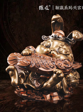 速发琢匠天财宫饰仙银兔子摆件家居禄品办公室装饰客厅兔年招财手