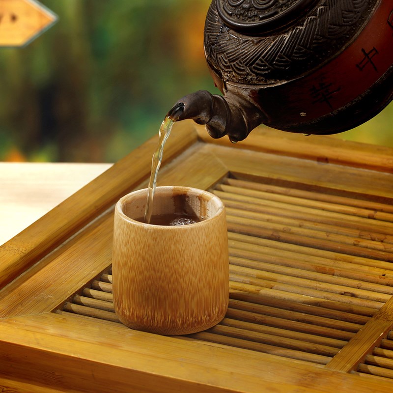 速发竹茶杯无漆饮水杯家用喝古杯子复水竹杯子竹酒杯竹筒酒杯子
