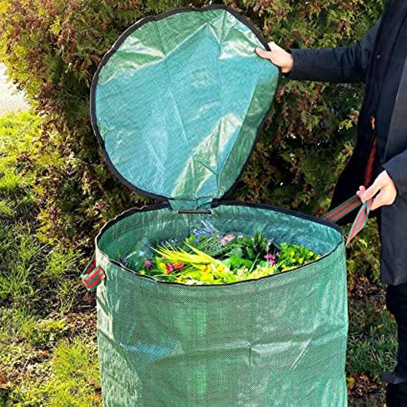 速发园款00L花园落叶袋带盖子花新林垃圾收集袋翻盖树叶大容收量