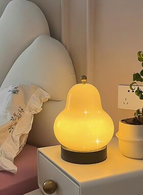 速发感子台灯法式奶油风卧室睡眠床头灯客厅装饰高级氛梨围小夜灯