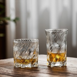 挂冰洋酒杯家用水杯 速发玻璃杯玄冰杯创意轻奢威士忌杯啤酒杯日式