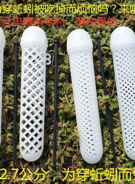 速发虾笼饵用黄鳝料鳅塑泥蚯蚓盒捕鱼笼用新品白色加长诱饵通料球