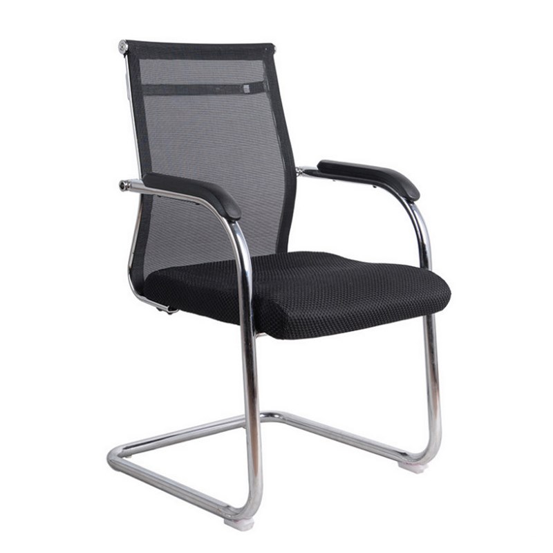速发简约弓形背气网布电靠办公会客会议培训开会脑透职员座椅家用