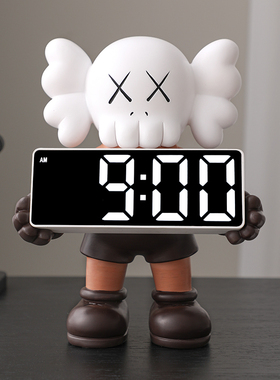 速发熊时钟摆件摆厅桌面摆台式装子钟表客放式闹钟轻奢酒柜电饰品